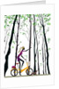 Side profile of a woman riding a bicycle by Anonymous