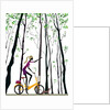 Side profile of a woman riding a bicycle by Anonymous