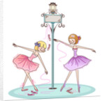 Two women dancing and smiling by Anonymous
