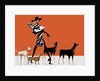 Side profile of a woman walking with her dogs by Anonymous