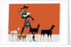 Side profile of a woman walking with her dogs by Anonymous