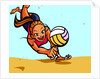 Woman playing volleyball on the beach by Anonymous