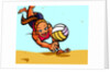 Woman playing volleyball on the beach by Anonymous