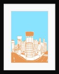 Buildings by road against sky by Anonymous
