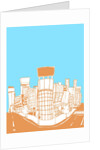 Buildings by road against sky by Anonymous