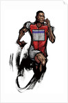 Male athlete running by Anonymous