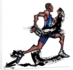 Male athlete running by Anonymous