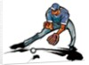 Baseball player catching ball by Anonymous