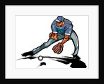 Baseball player catching ball by Anonymous