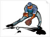 Baseball player catching ball by Anonymous