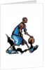 Basketball player dribbling ball by Anonymous