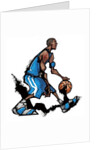 Basketball player dribbling ball by Anonymous