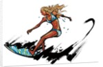Woman surfing by Anonymous
