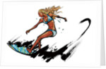 Woman surfing by Anonymous
