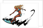 Woman surfing by Anonymous