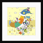 Side view of children playing with moon by Anonymous