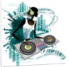 Young woman Dj Using Turntable in Nightclub by Anonymous