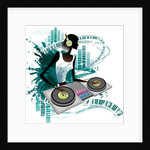 Young woman Dj Using Turntable in Nightclub by Anonymous