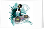 Young woman Dj Using Turntable in Nightclub by Anonymous