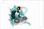 Young woman Dj Using Turntable in Nightclub by Anonymous