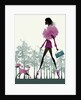 Side view of young woman walking with dog by Anonymous