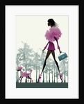 Side view of young woman walking with dog by Anonymous