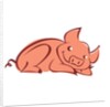 Pig Laying Down by Anonymous