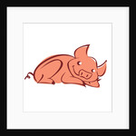 Pig Laying Down by Anonymous
