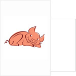 Pig Laying Down by Anonymous