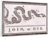 Join or Die political cartoon by Benjamin Franklin