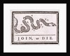 Join or Die political cartoon by Benjamin Franklin