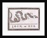 Join or Die political cartoon by Benjamin Franklin