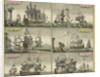 Print of English sailing ships by Thomas Baston