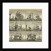 Print of English sailing ships by Thomas Baston