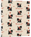 Greetings pattern with black cat by Anonymous