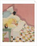 Blond girl sleeping with note for Santa Claus by Anonymous