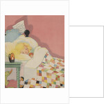 Blond girl sleeping with note for Santa Claus by Anonymous