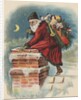 Santa Claus going down chimney by Anonymous