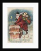 Santa Claus going down chimney by Anonymous