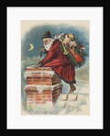 Santa Claus going down chimney by Anonymous