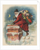 Santa Claus going down chimney by Anonymous