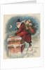 Santa Claus going down chimney by Anonymous