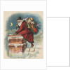 Santa Claus going down chimney by Anonymous