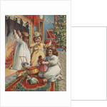 Children playing on Christmas morning by Anonymous
