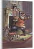 Santa Claus going up chimney by Anonymous
