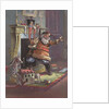 Santa Claus going up chimney by Anonymous