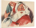 Santa Claus filling Christmas stocking by Anonymous