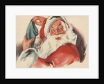 Santa Claus filling Christmas stocking by Anonymous