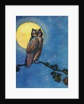Winking owl with full moon by Anonymous