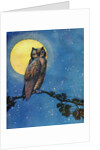 Winking owl with full moon by Anonymous